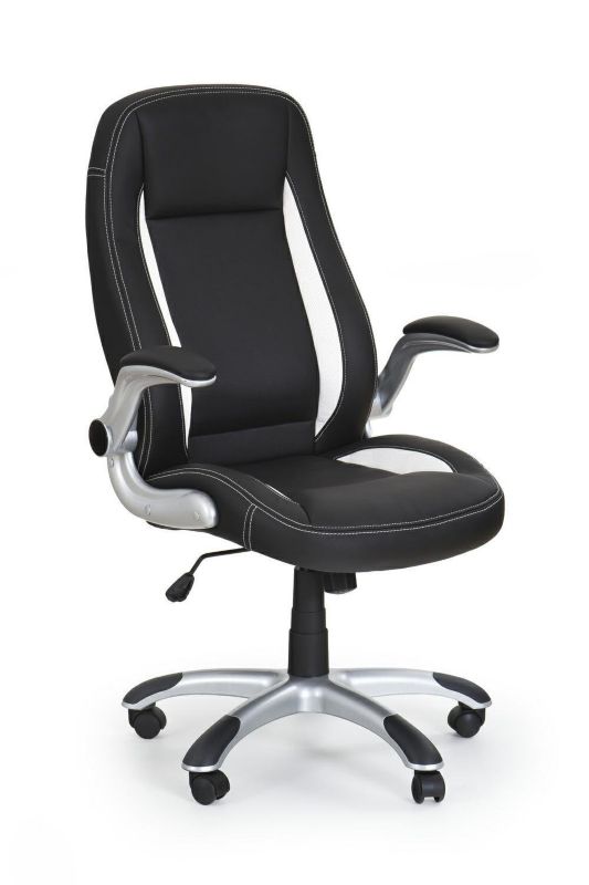 Fotel biurowy ergonomiczny Vetla INTESI czarny skórzany obrotowy z podłokietnikami 1 szt.