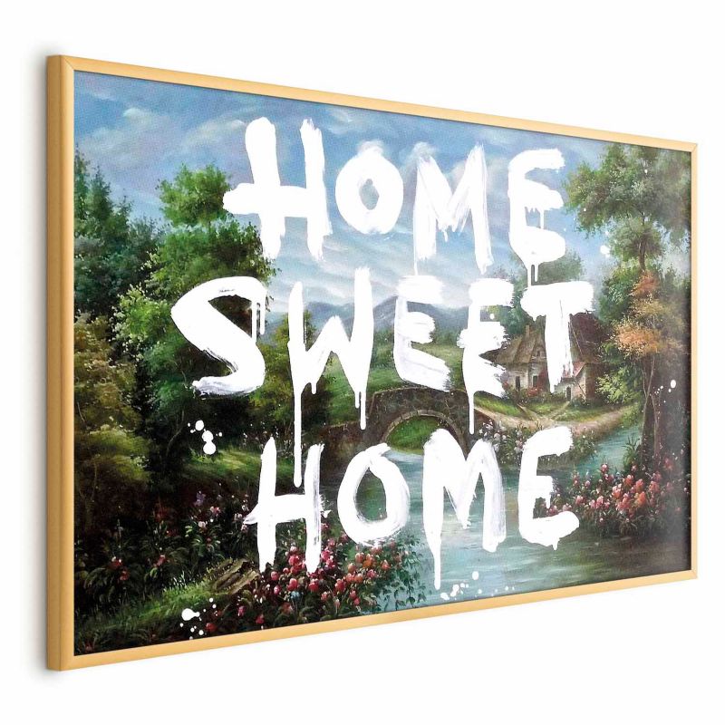 Plakat Artgeist Wymarzony dom 90x60 cm z ramą złotą bez marginesu 1 szt