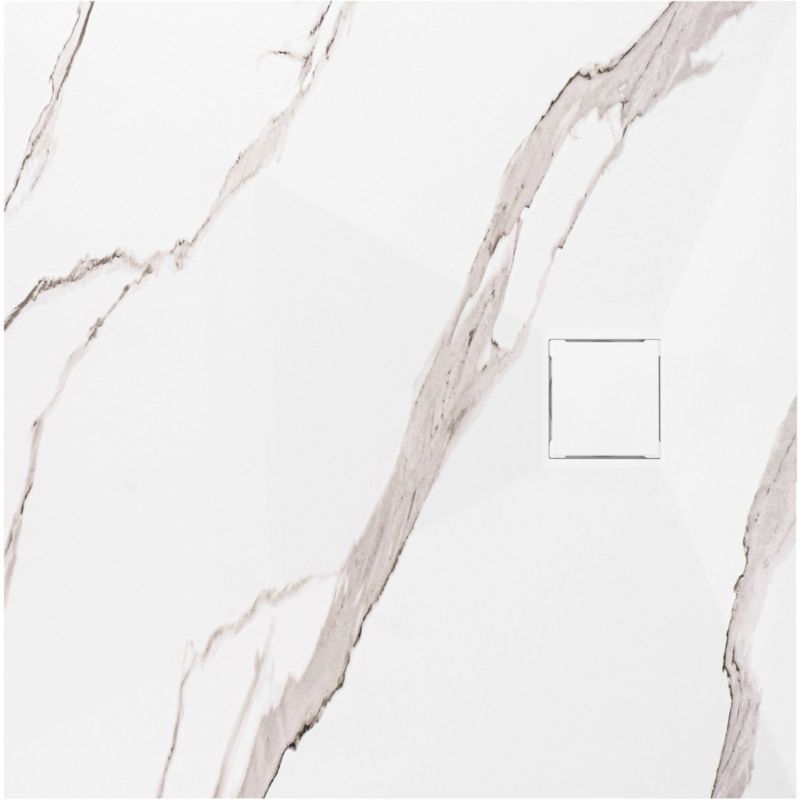 Brodzik Prysznicowy Rea Magnum Carrara 90X90 Biały 1 Szt
