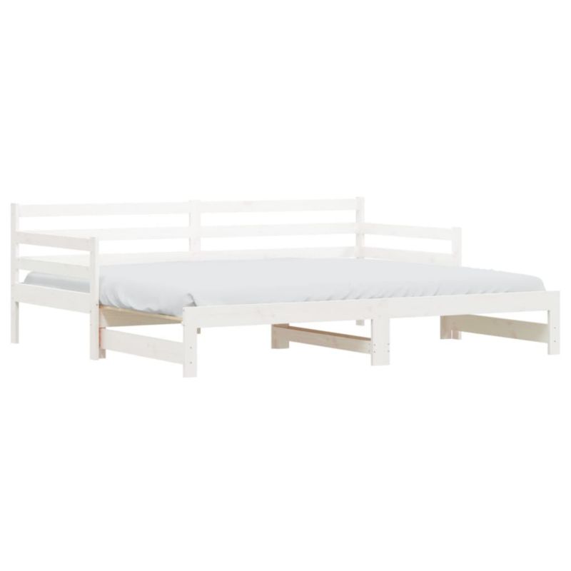 Łóżko Sofa VidaXL Lite Drewno Sosnowe, Białe, Dodatkowe Przechowywanie, 1 szt.