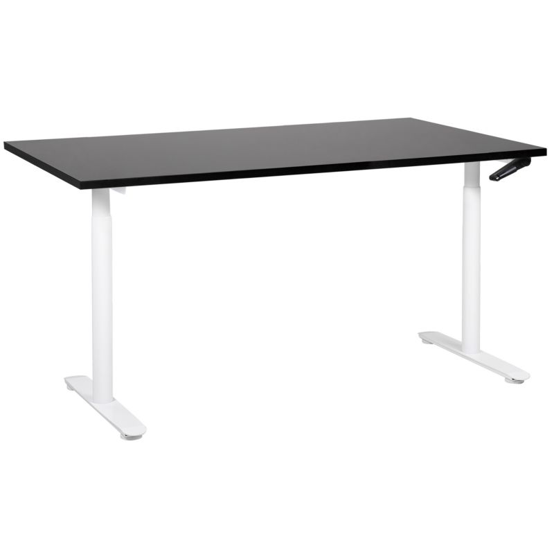 Biurko regulowane manualnie Destinas Czarny/ biały 160 cm 72 cm 1 szt.