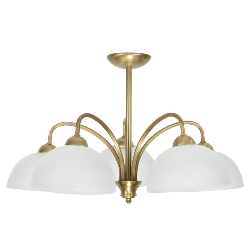 Lampa wisząca EDYLIT żyrandol 5xE27 biały klosz złota glamour LIMBA 1-730 1 szt.