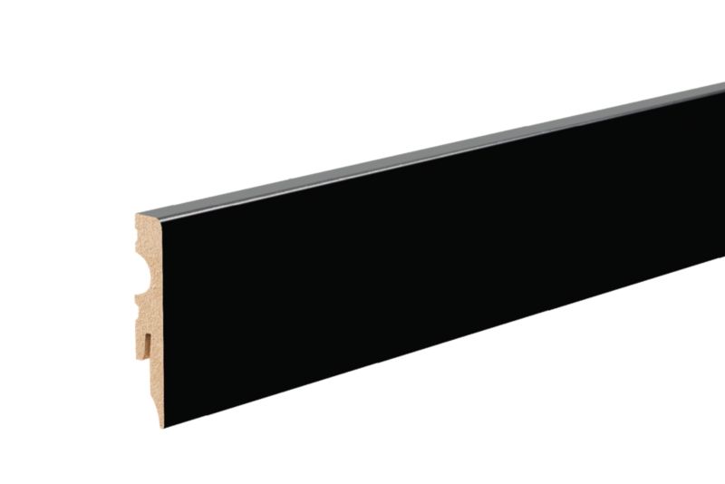 Listwa przypodłogowa Cezar Czarny RAL9005 Mat 2200x60x11mm MDF 1 szt.