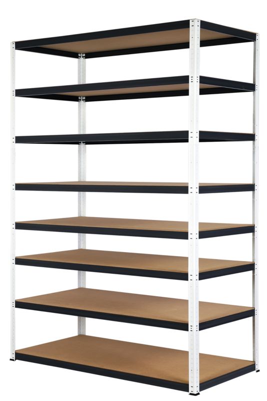 Regał metalowy MODO24 magazynowy biało-grafitowy helios 270x150x30cm 8 półek po 275 kg 1 szt.