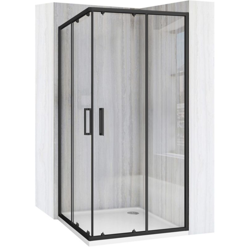 Kabina Prysznicowa Rea City 90X90 Czarna 90X90X190Cm 1 Szt