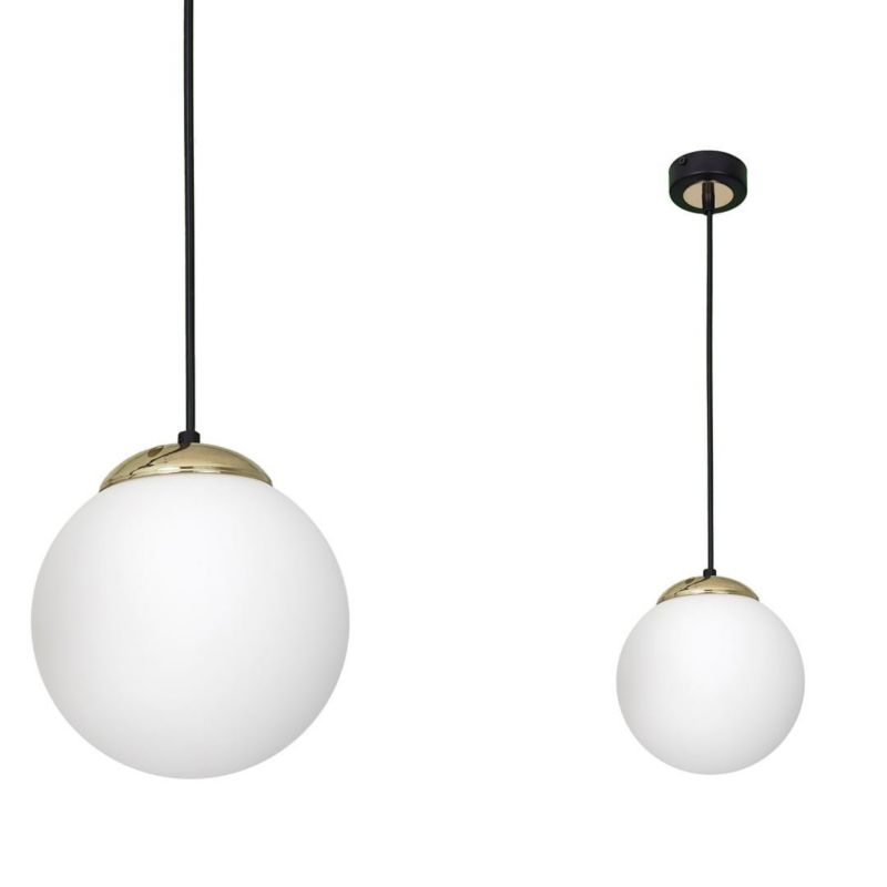Lampa sufitowa wisząca Milagro Sparta 4953 czarno-biała-złota szerokość 25 cm 1xE27 x 60W 1 szt.