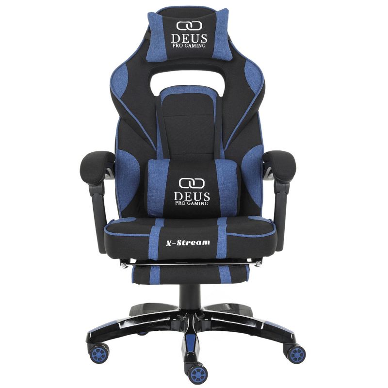 Fotel Extreme gamingowy X-STREAM niebieski z podnóżkiem 1 szt.