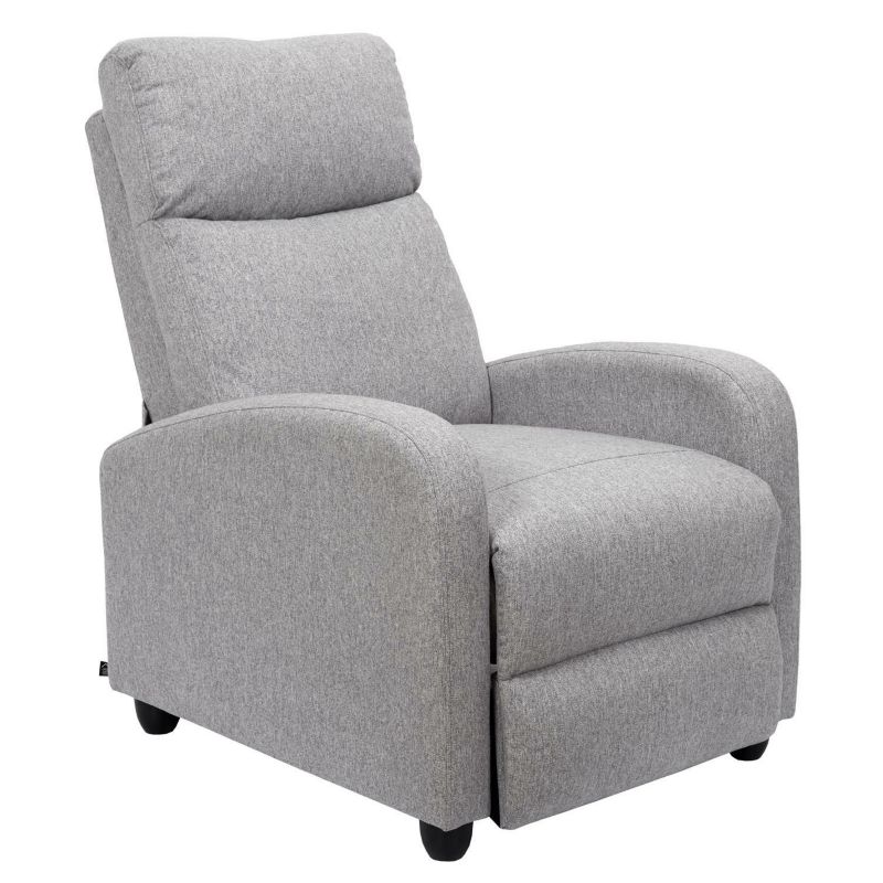 Fotel rozkładany Recliner Dream INTESI szary aksamitny z podnóżkiem nowoczesny do salonu 1 szt.