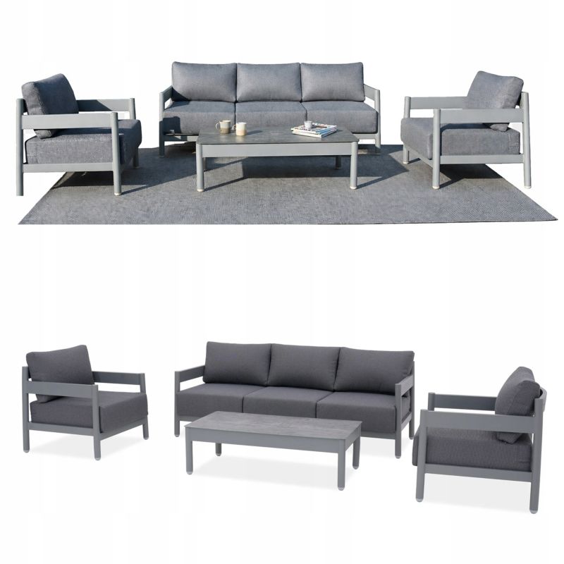 Zestaw Mebli Ogrodowych Wypoczynkowych TREVIO Sofa Fotel Stolik na Taras 1 szt