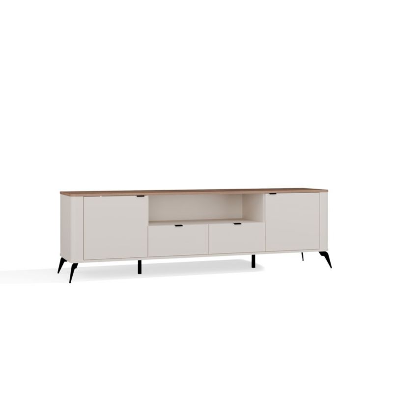 Szafka RTV Topeshop Cordoba 2S2S Kaszmir Beż Dąb Castello Szafka Pod TV 2 Szuflady 43x55x186 cm 1 szt.