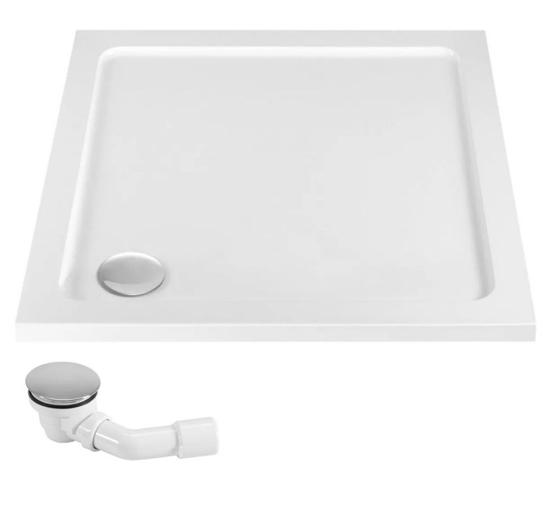 Brodzik Prysznicowy Akrylowy Rea Savoy 80X80X6Cm Biały + Syfon 1 Szt