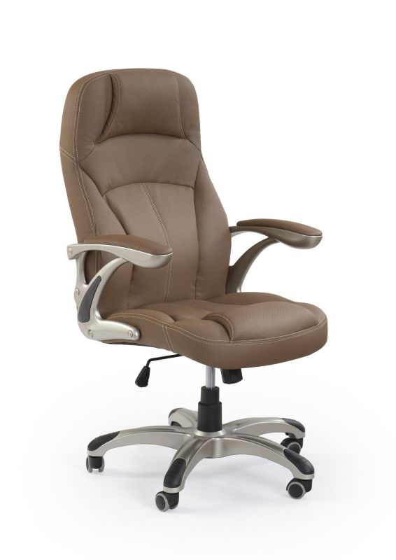 Fotel biurowy ergonomiczny obrotowy Carlo INTESI skórzany brązowy jasny z podłokietnikami 1 szt.