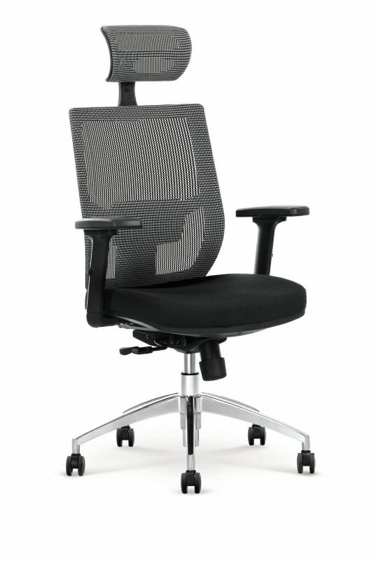 Fotel biurowy Arid INTESI fotel biurowy ergonomiczny szary czarny obrotowy z zagłówkiem do biura 1 szt.
