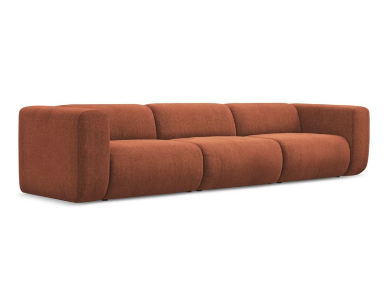 4-osobowa kanapa modułowa LaMiaSofa Bari z tkaniny szenilowej 319x89 cm terakota 1 szt.
