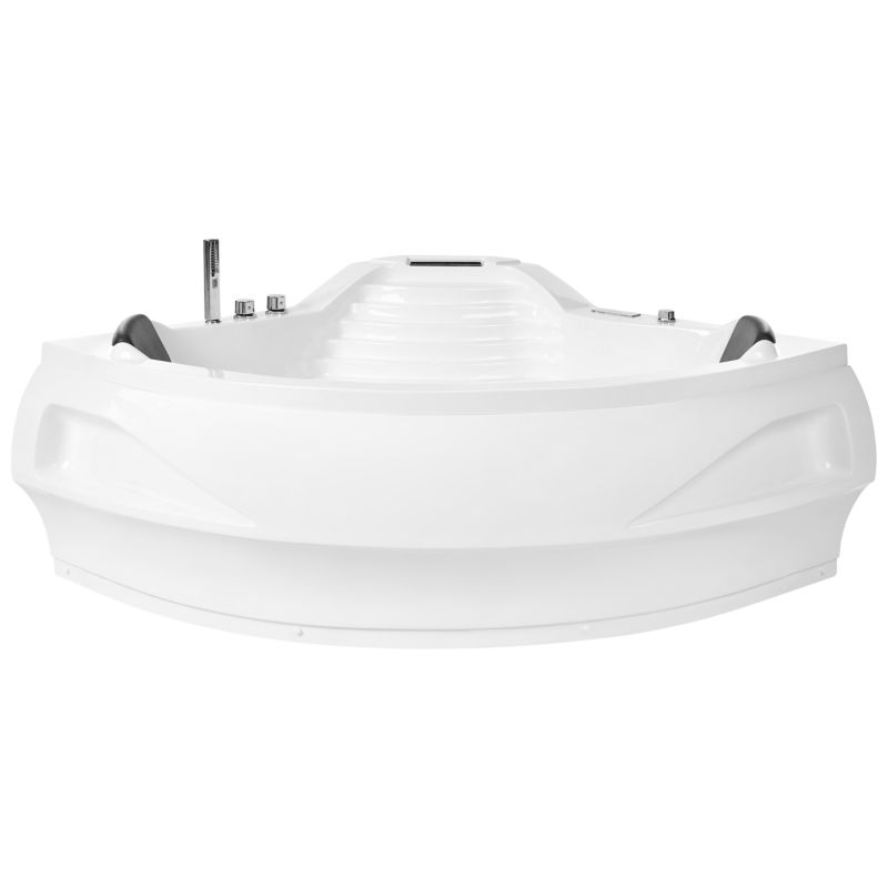 Wanna narożna z hydromasażem LED Monaco Wbudowany głośnik Bluetooth 210 x 145 cm Biały 1 szt.