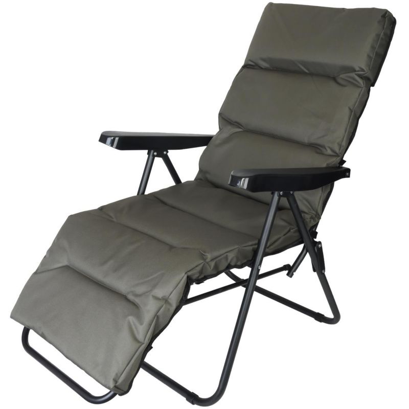 Fotel Saska Garden ogrodowy z podnóżkiem 57X83X106cm szaro-zielony 1szt.