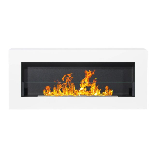 Biokominek wiszący Box z szybą 900 x 400 mm biały