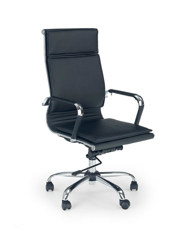 Fotel biurowy ergonomiczny Valadon INTESI czarny obrotowy z podłokietnikami nowoczesny do biura 1 szt.