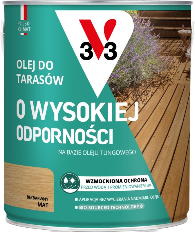Olej do tarasów o wysokiej odporności V33 dąb 2,5 l