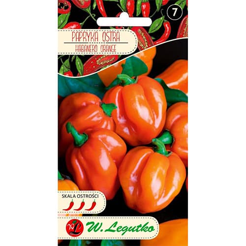1 szt, Papryka ostra Habanero Orange - Nasiona: Ilość w opakowaniu: 0.15 g