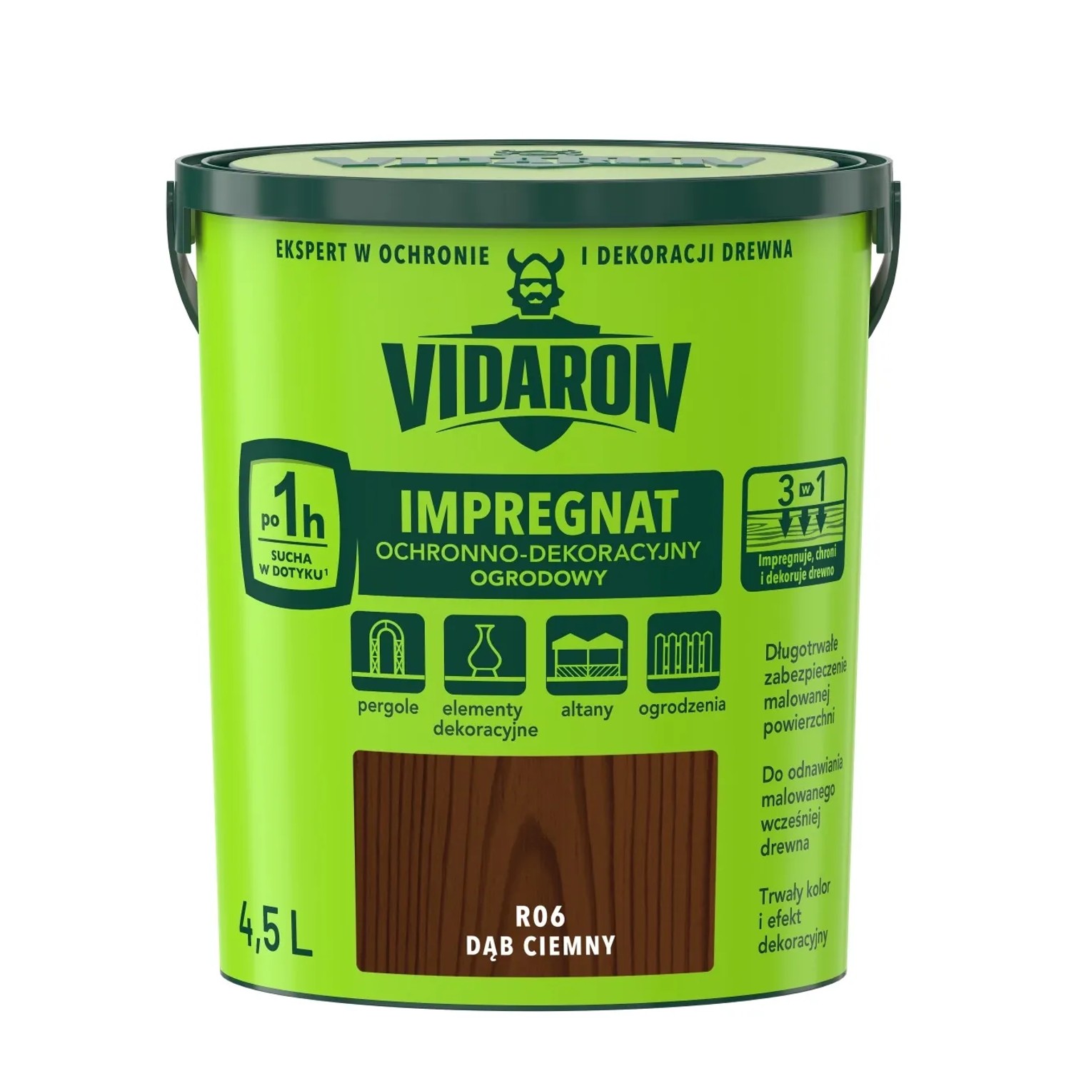 Vidaron Impregnat ogrodowy dąb ciemny 4,5 l