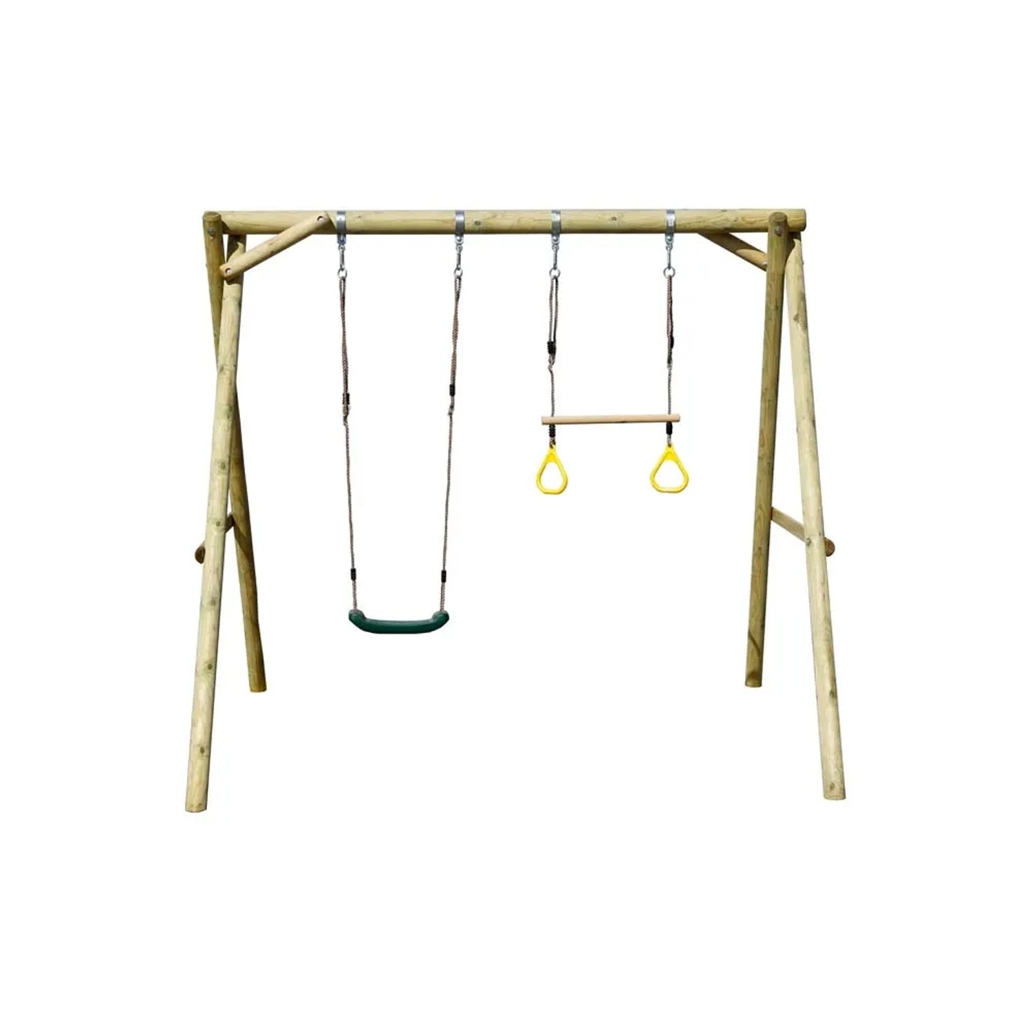 Huśtawka z siedziskiem i trapezem - 250 x 220 cm, wys. 225 cm