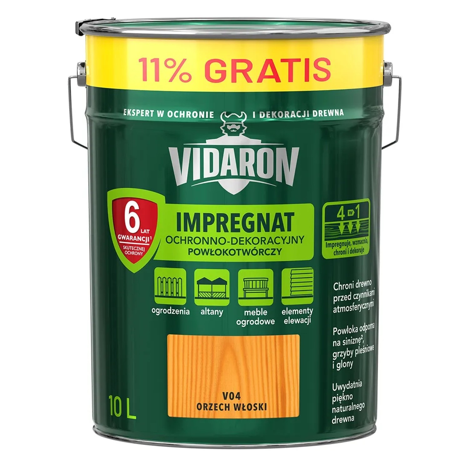 Vidaron Impregnat Powłokotwórczy orzech 10L
