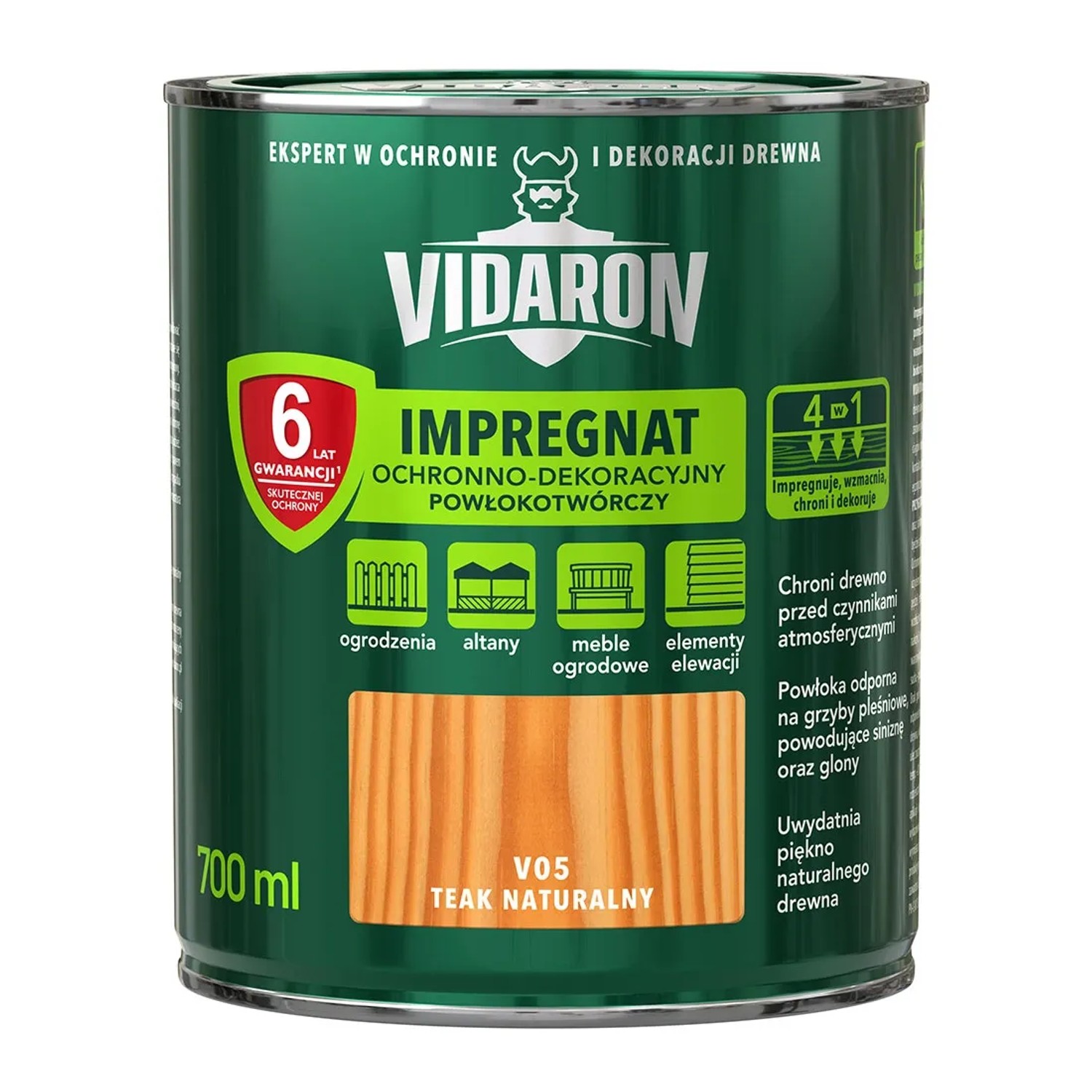 Vidaron Impregnat do drewna powłokotwórczy orzech włoski - 0,7L