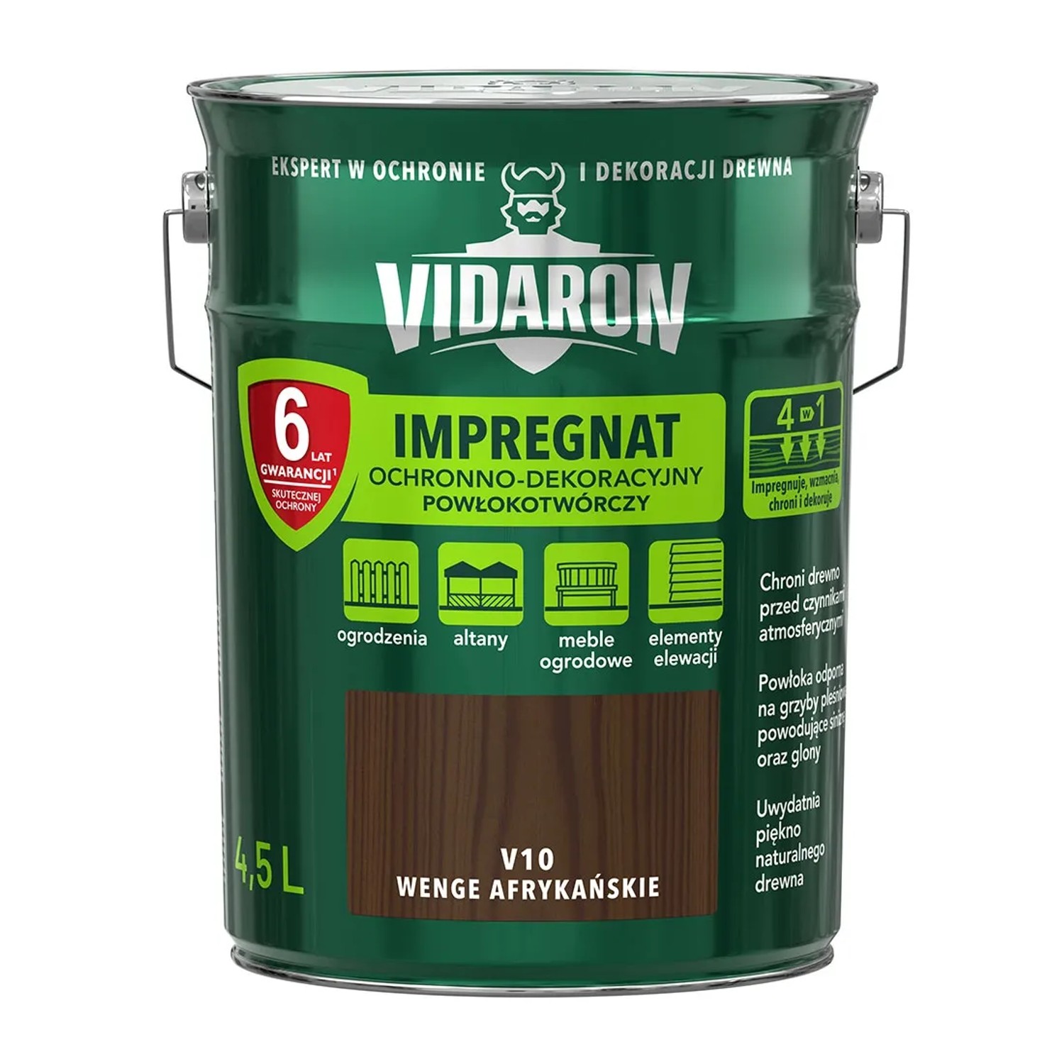 Vidaron Impregnat do drewna powłokotwórczy wenge afrykańskie - 4,5L