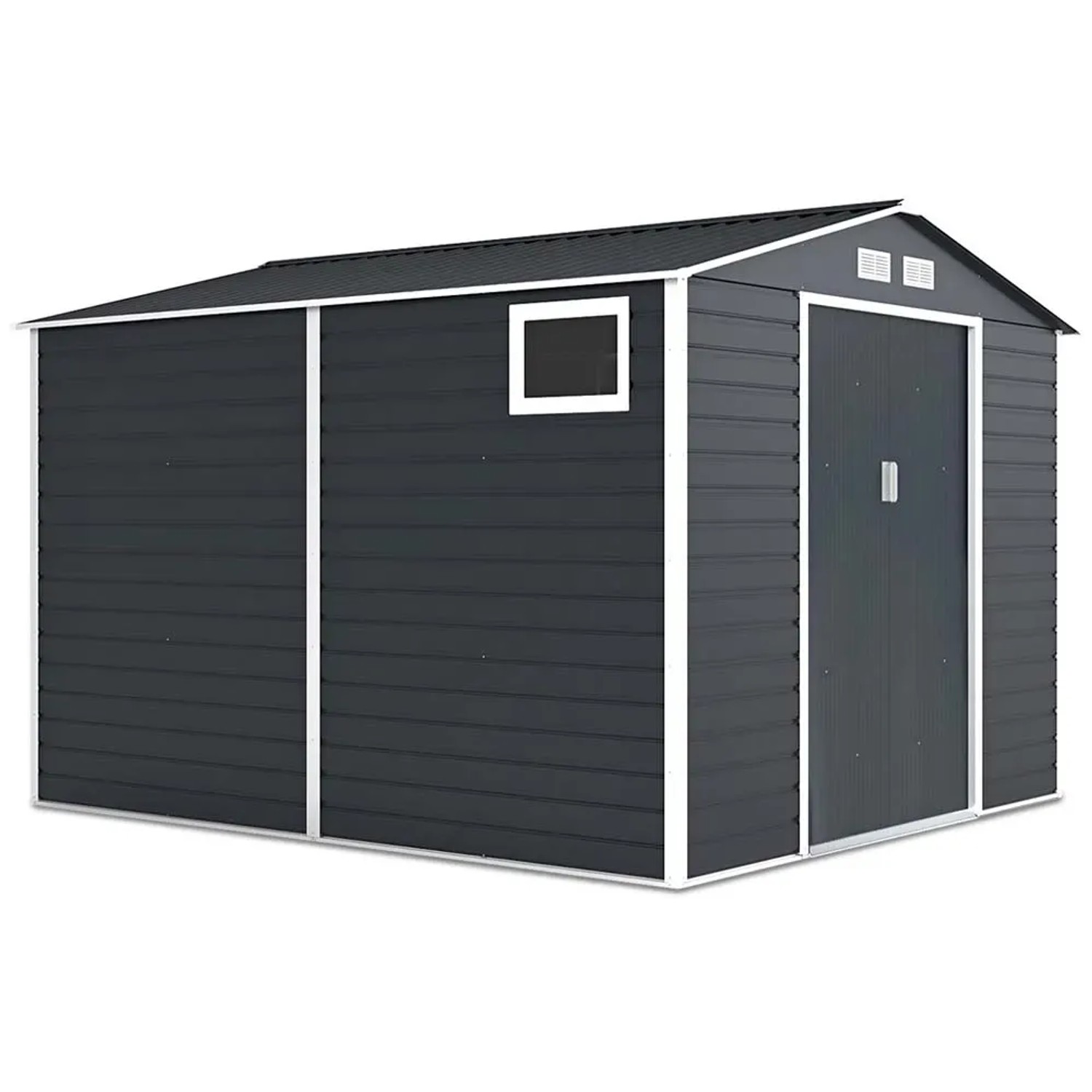Domek ogrodowy metalowy Montreal antracyt - 277 x 319, wys. 219 cm