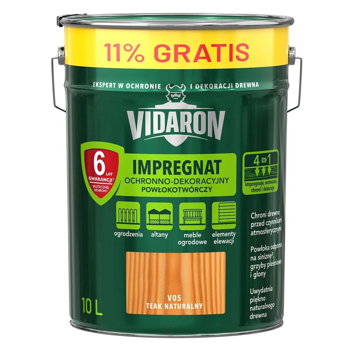 Vidaron Impregnat do drewna powłokotwórczy teak naturalny - 10L
