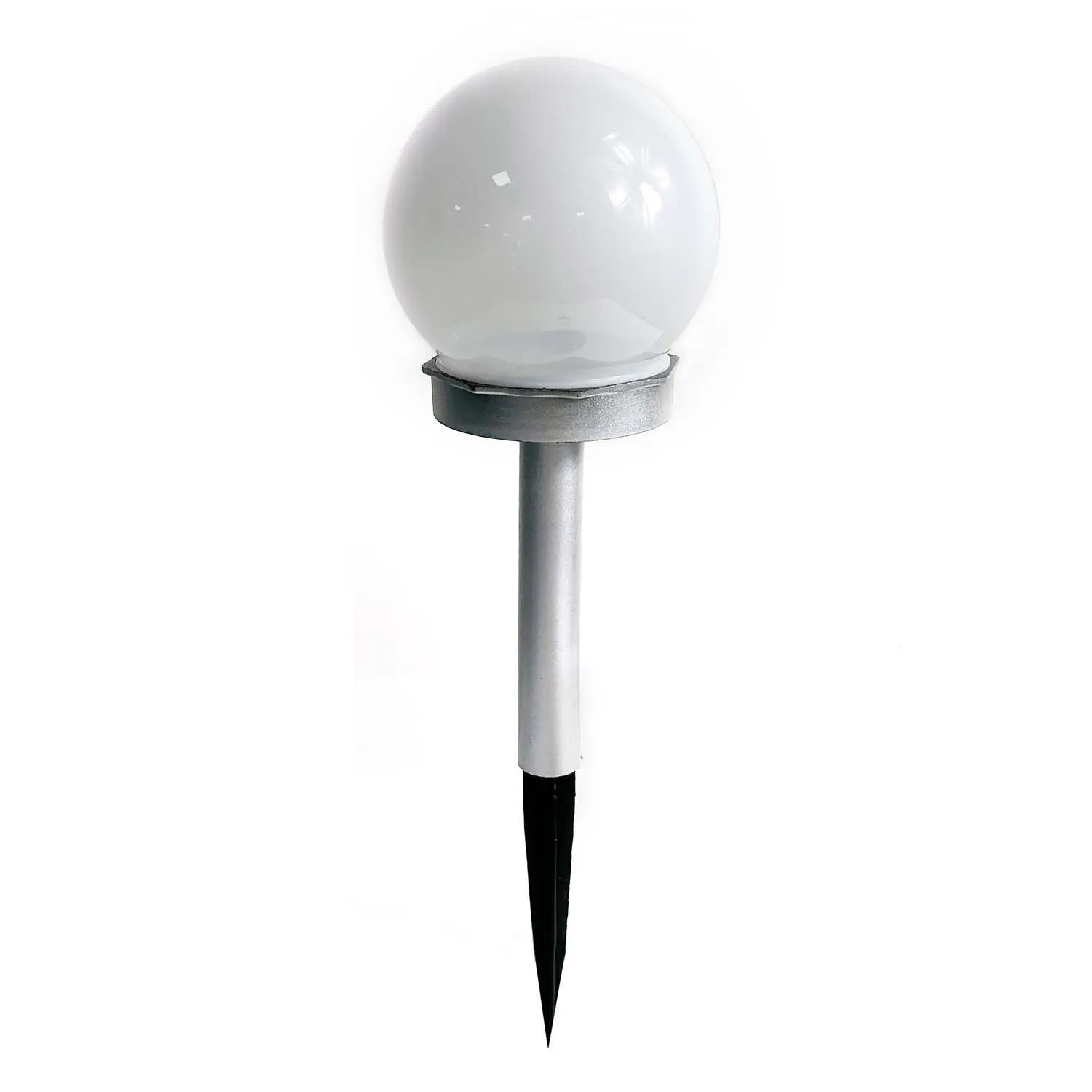 4iQ Lampa solarna AURA RGB śr. 10 cm srebrna