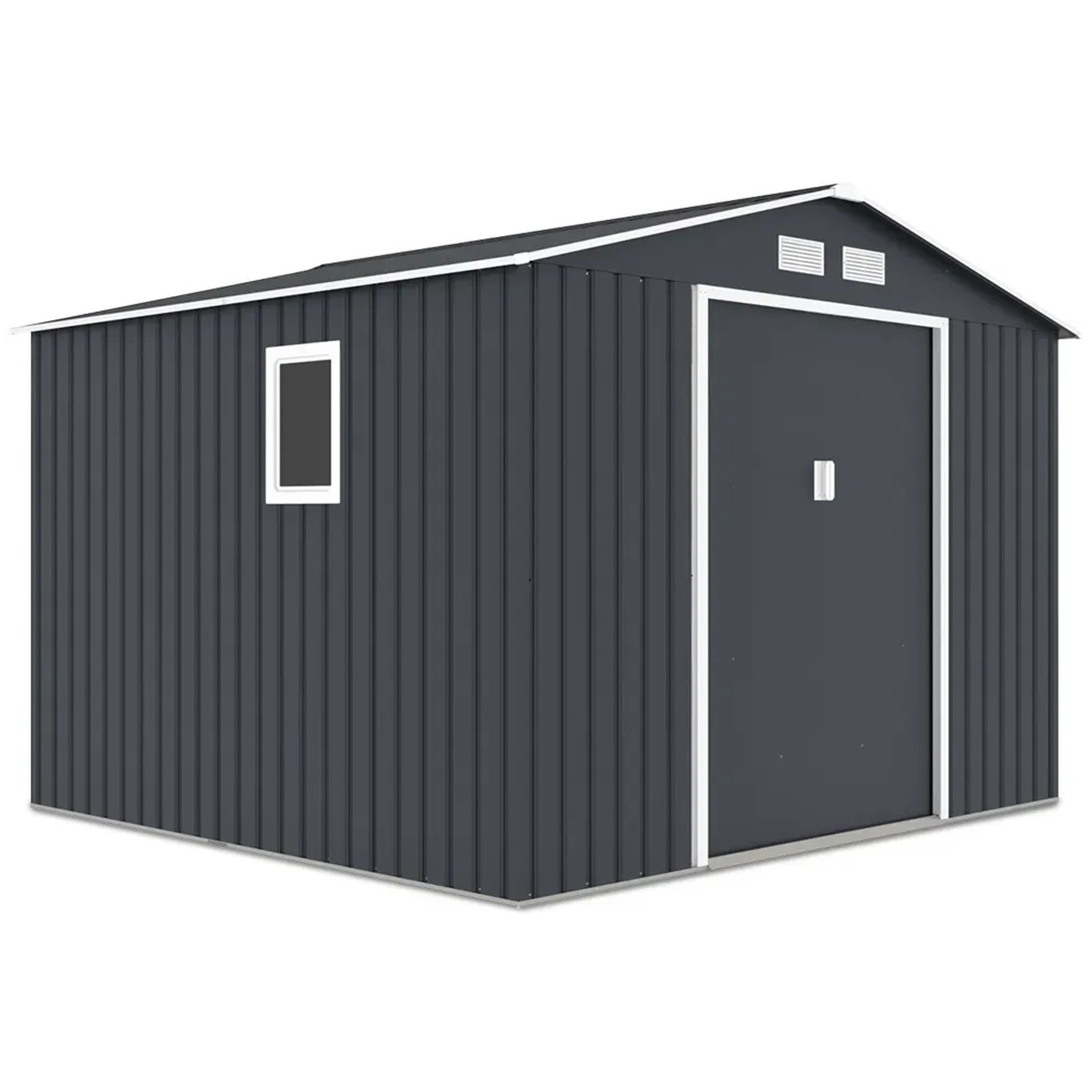 Domek ogrodowy metalowy, antracyt, 277 x 255, wys. 202 cm