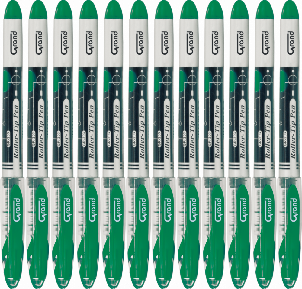 12x Cienkopis kulkowy Grand, GR-203, 0.5mm, zielony