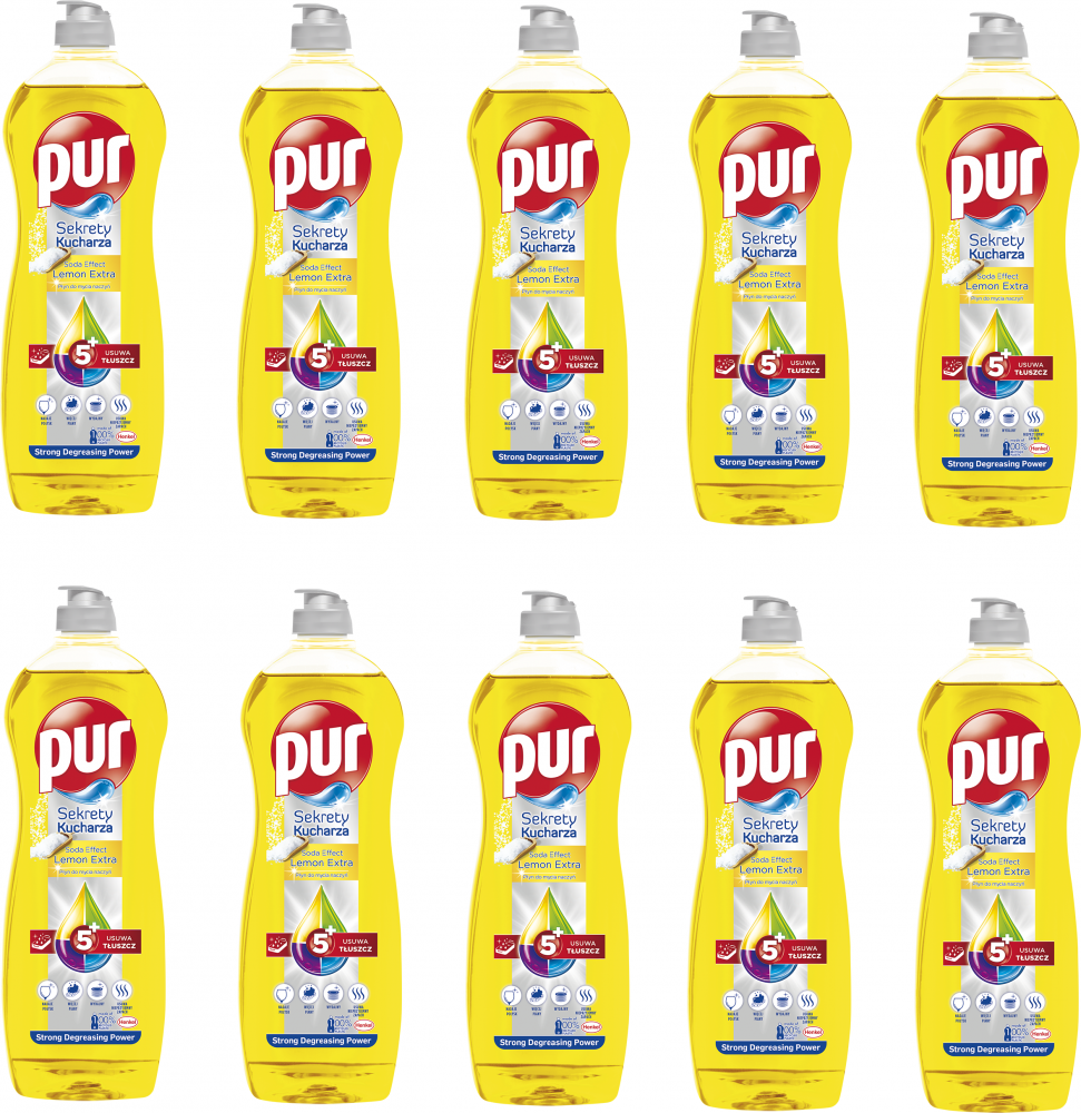 10x Płyn do naczyń Pur, lemon, 750ml