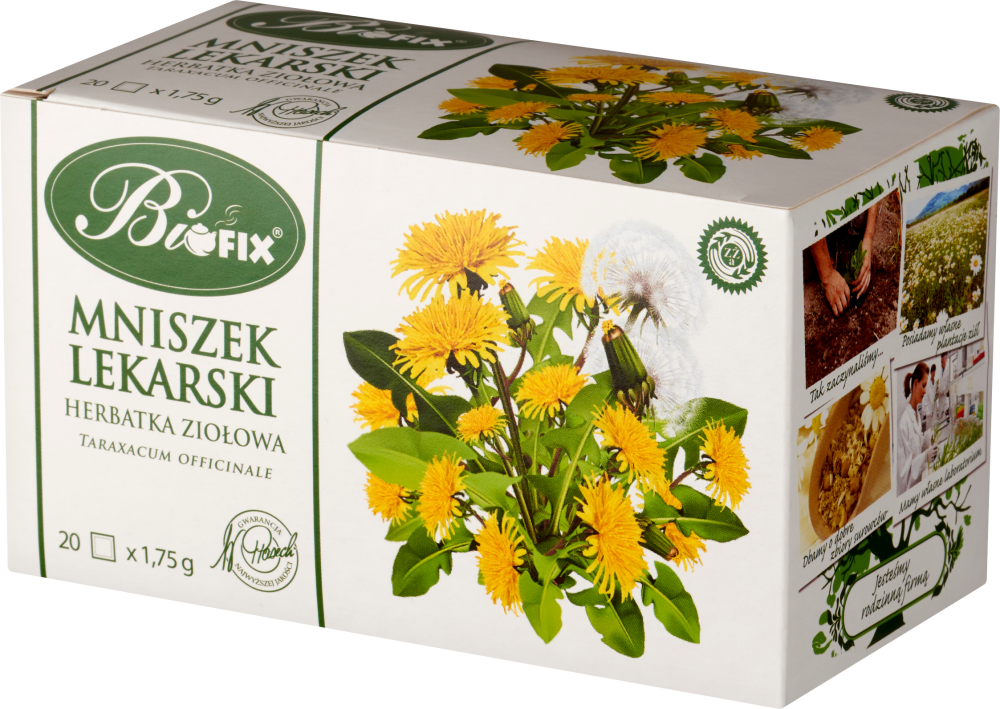 Herbata ziołowa w torebkach Bifix, mniszek lekarski, 20 sztuk x 1.75g