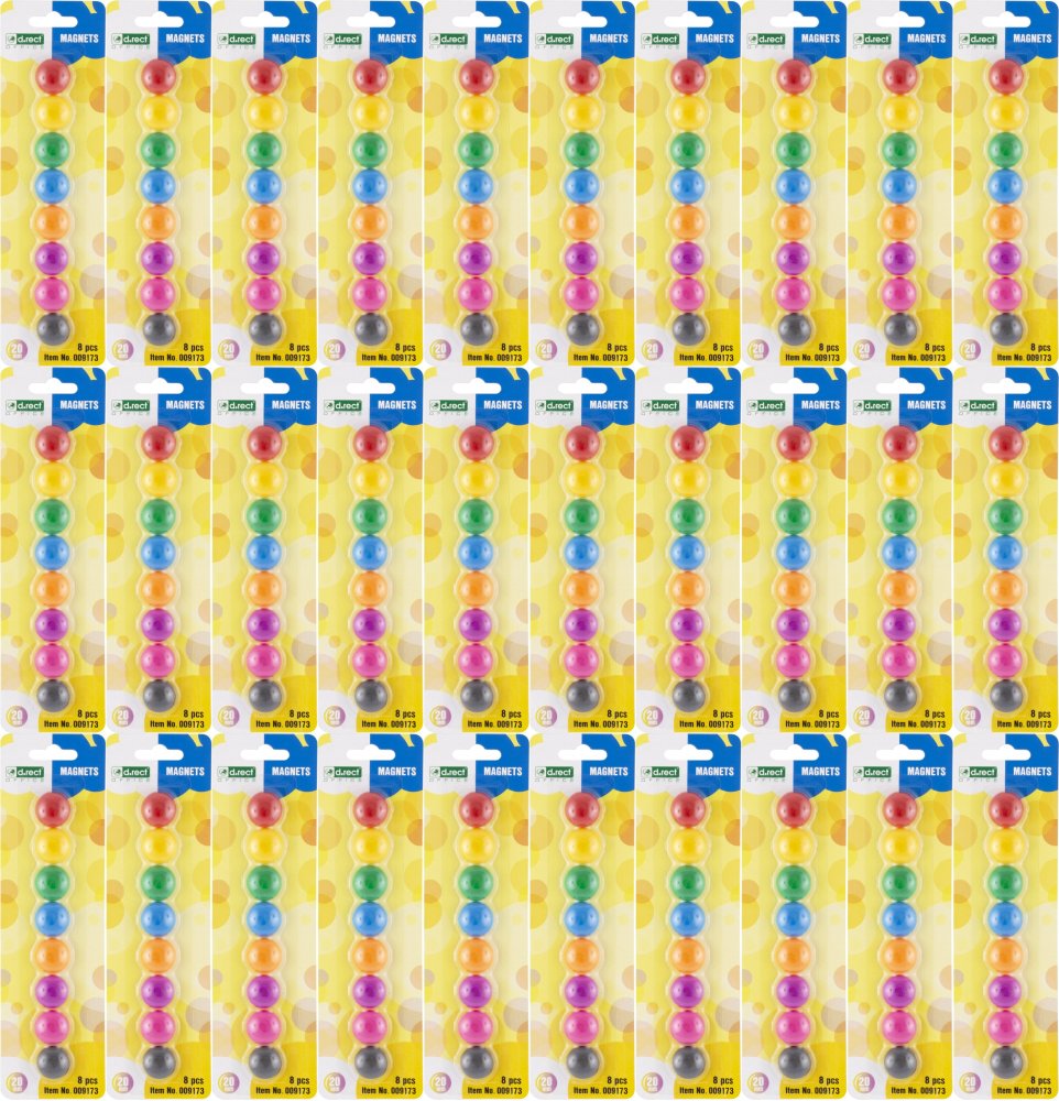100x Magnesy D.Rect, 20mm, 8 sztuk, mix kolorów