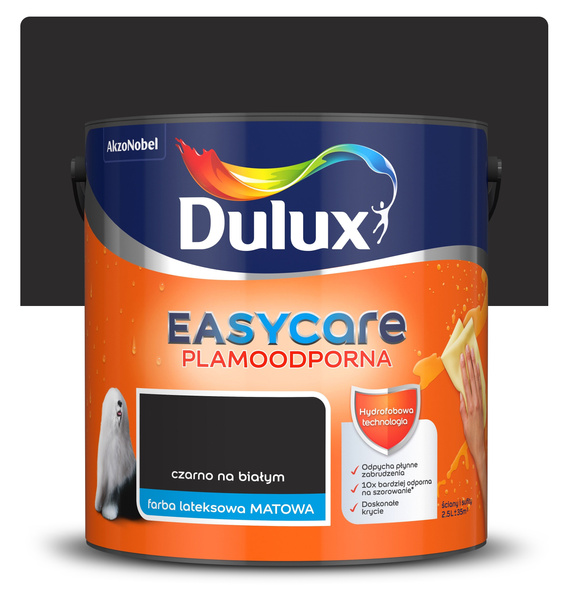 Farba Dulux Easycare 2,5L Czarny na białym