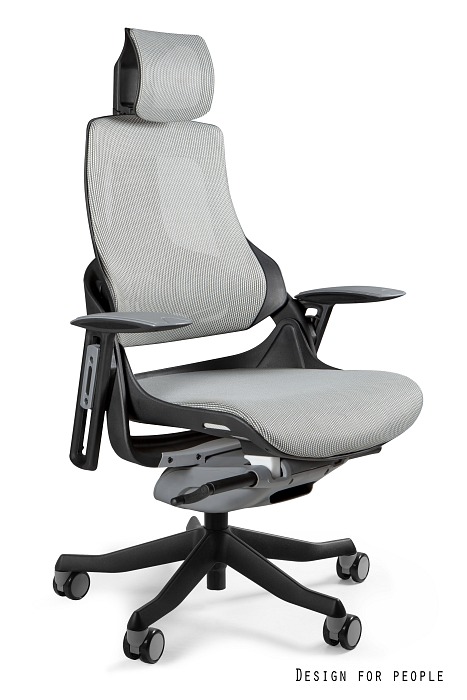 Fotel ergonomiczny WAU czarny, siatka 6 kolorów
