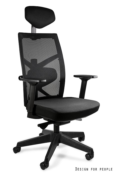 Fotel ergonomiczny TUNE fotel biurowy czarny stelaż, siatka/tkanina lub skóra naturalna kolory | konfigurator