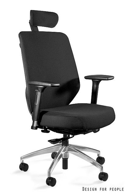 Fotel biurowy HERO, ergonomiczny, tkanina, czarny