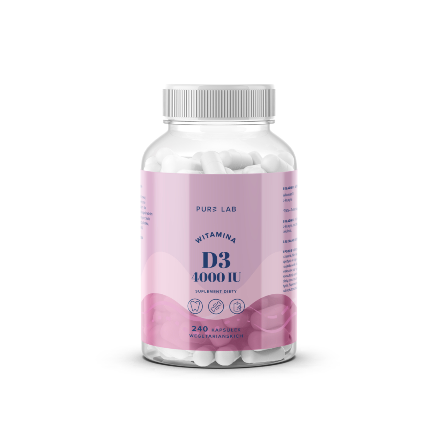 Aura herbals, pure lab witaminy k2 + d3 + wapń, 130 kapsułek (data ważności: 24.06.2026)