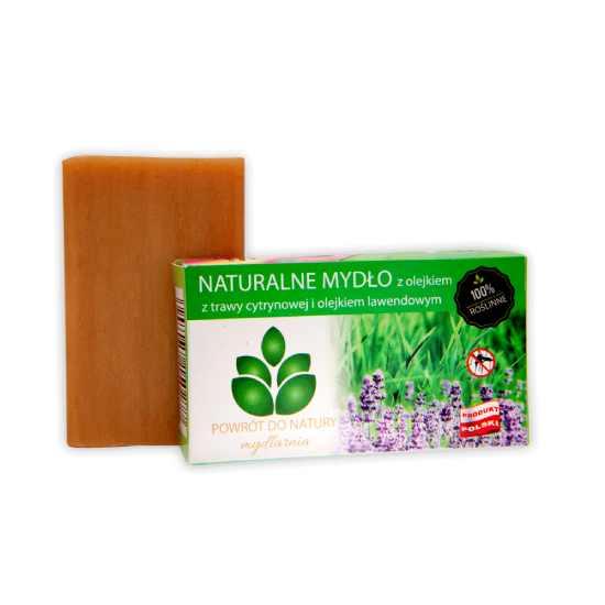 Powrót do natury - naturalne mydło z olejkiem z trawy cytrynowej i lawendy, 100 g