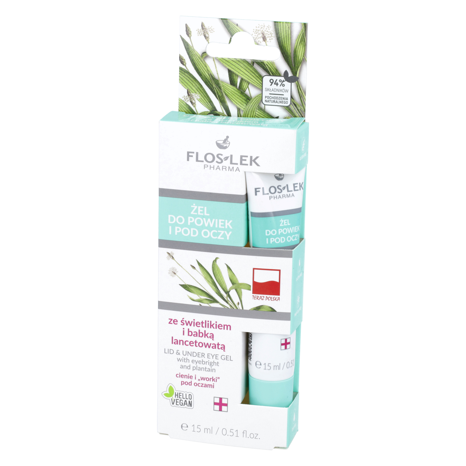 Floslek - żel do powiek i pod oczy ze świetlikiem i babką lancetowatą, 15 ml