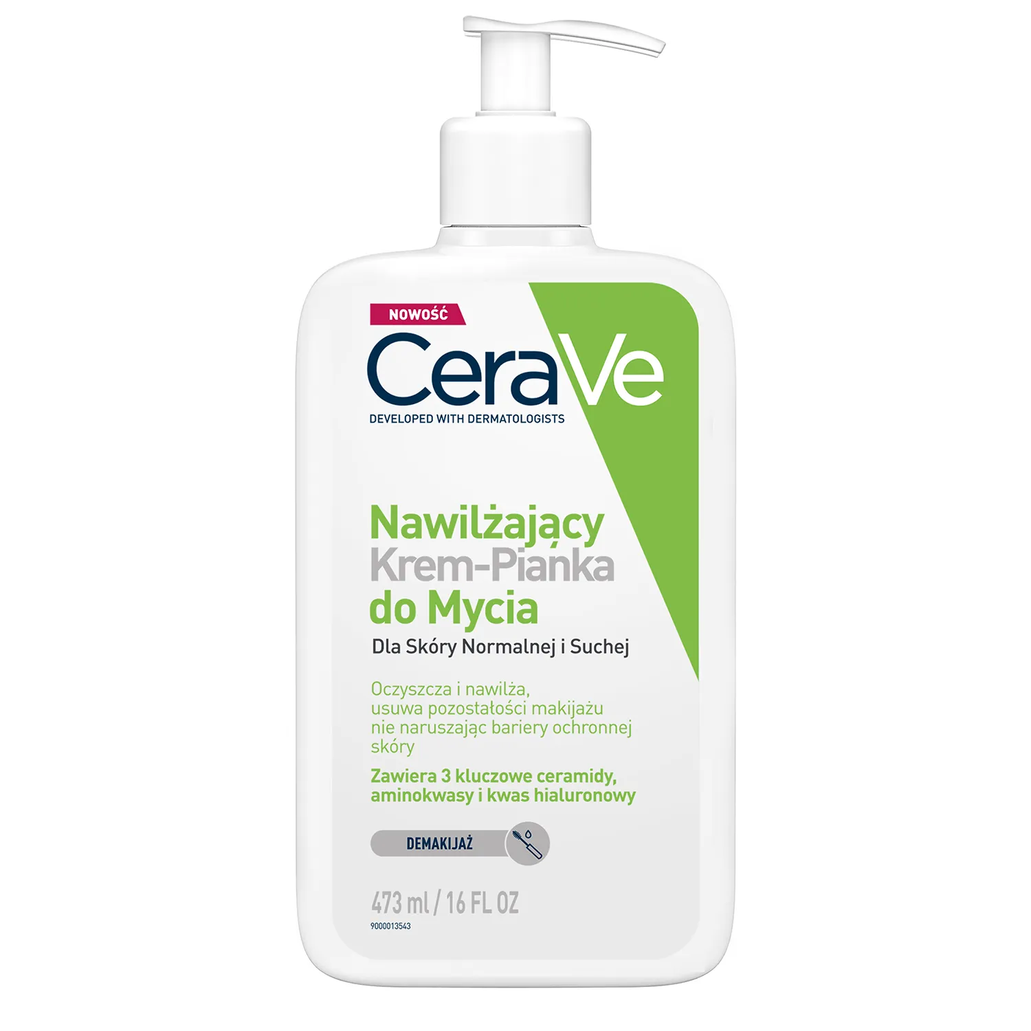 Cerave - nawilżający krem-pianka do mycia, skóra normalna i sucha, 473 ml