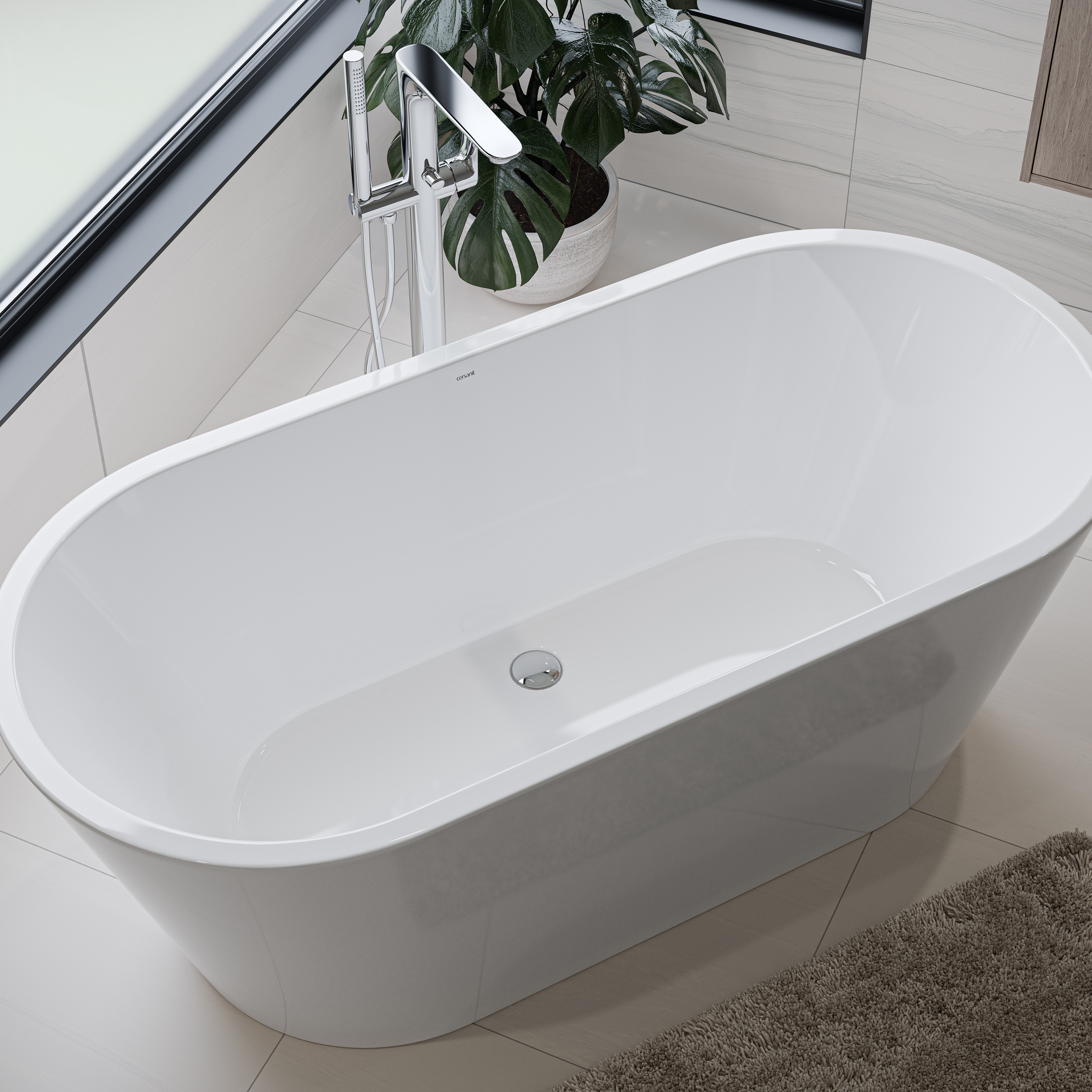 Cersanit Crea wanna wolnostojąca 160x75 cm owalna biała S301-300 - Wysyłka w 24h