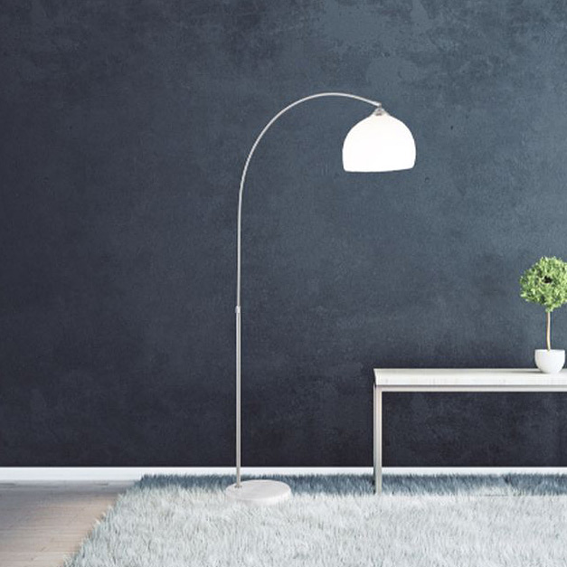 Globo Lighting Newcastle lampa stojąca 1x40W biała/satyna/marmur 58227