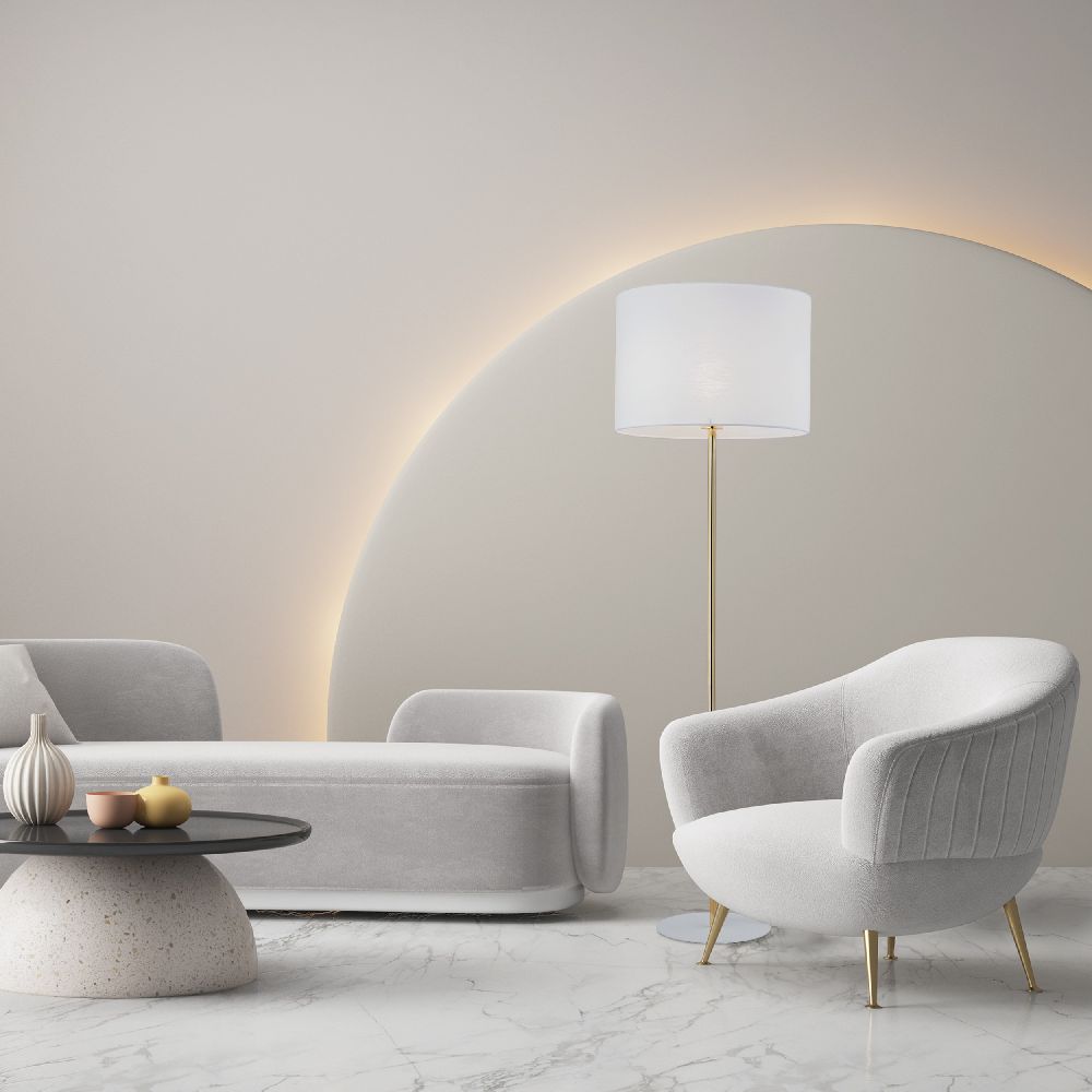 TK Lighting Umberto lampa stojąca 1x15 W biała 16033