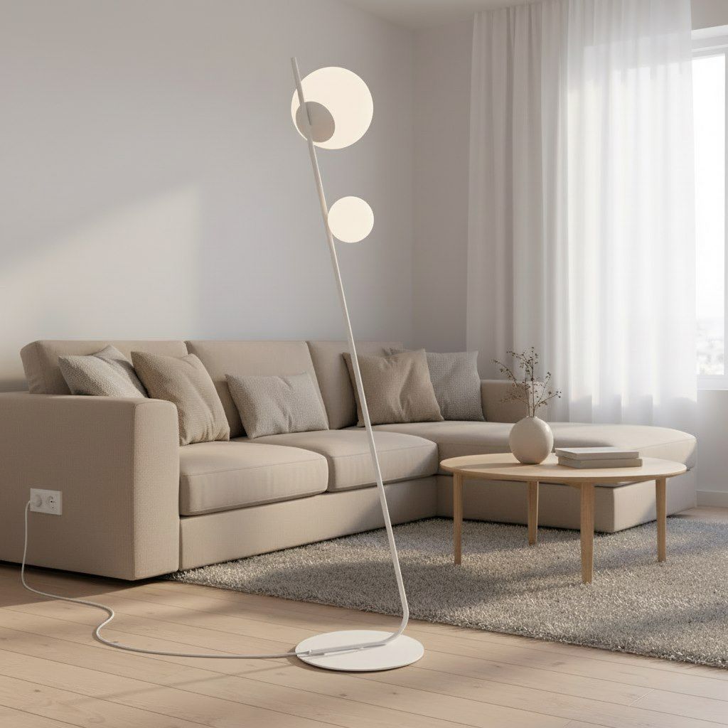 Emibig Tatu lampa stojąca 2x8 W biała 1505/LP2