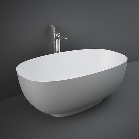 Rak Ceramics Rak Cloud wanna wolnostojąca 140x75,3 owalna szara mat CLOBT14075503